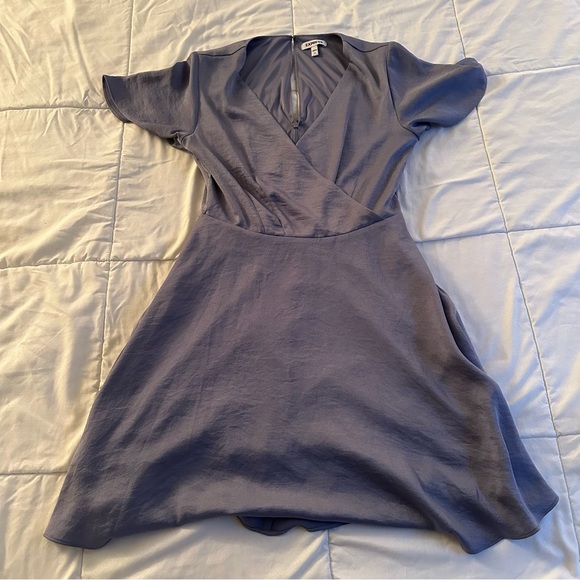 Express Dresses & Skirts - 🩵 Express Periwinkle Blue Satin A-Line Mini-Dress Size 10